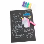 Pasztellkréták színezhető lapokkal, 6+6 db, Kidea, unikornis