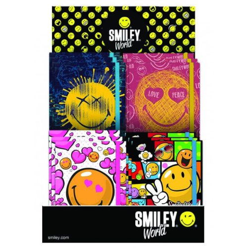 Smiley, emoji napló gumis pánttal, 13x10 cm, 4 féle minta