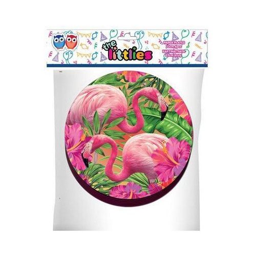Flamingó papír tányér, 23cm, 6 db/csomag