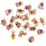 Kapibara 3D charm szett akasztóval, kb. 20 db/szett