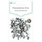 Harangok, fűzhető, 30 db/csomag, 6-10mm-es, ezüst színű