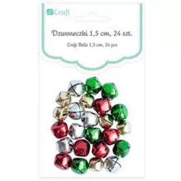 Harangok, fűzhető, 24 db/csomag, 10mm-es, vegyes metál színekben