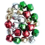 Harangok, fűzhető, 24 db/csomag, 10mm-es, vegyes metál színekben