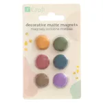 Mágnesek, kerek, 6 db/szett, színes, matt
