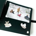 Karácsonyi matrica, csillogó, pasztell téli kollekció, 15x17cm