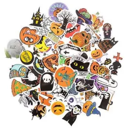 Halloween matrica, vinyl, 6-8cm, 50 db/csomag