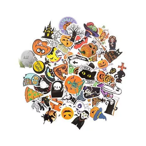 Halloween matrica, vinyl, 6-8cm, 50 db/csomag