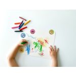 Motivációs matricakészlet tekercsen, 2,5cm széles, állatok angol feliratokkal, 500 db-os