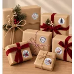 Karácsonyi matricák tekercsen, 2,5cm széles, lovable christmas, 500 db-os