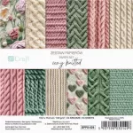 Mintás kartonok, dekor karton, 15x15cm, 160g, 24 lap/csomag, Cozy Knitted