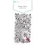 Betű gyöngyök, fehér kocka, 130 db/csomag