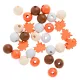 Fa gyöngyök őszies színekben, 16mm, 30 db/csomag