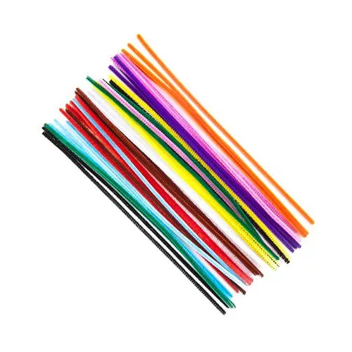 Zsenília drót, 30cm, 4 mm-es vastagság, 40 db/csomag, vegyes színek