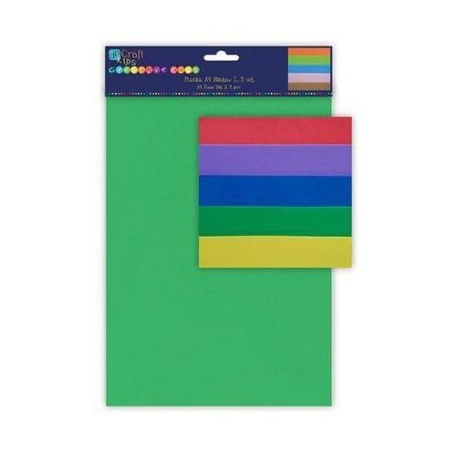 Dekorgumi csomag, A/4, 5 lap/cs, alap színek