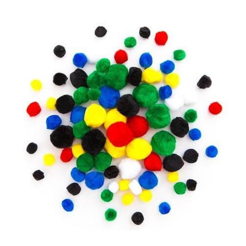 Pom-pom, alap színek, 1-2,5 cm-es, 78 db/csomag