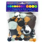 Pom-pom, állatmintás, 1-5 cm-es, 56 db/csomag