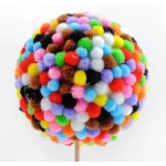 Pom-pom, vegyes színek, 0,7 cm-es, mini, 380 db/csomag