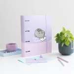 Pusheen cicás gyűrűskönyv A/4, 4 gyűrűs, Moments, lila