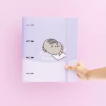 Pusheen cicás gyűrűskönyv A/4, 4 gyűrűs, Moments, lila