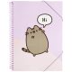 Pusheen cicás bemutató mappa A/4, 30 zsebes, spirál, gumis zárószalaggal, Moments, lila