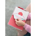 Pusheen cicás napló gumis pánttal, A/5, 96 lapos, világító tollal, Love notes