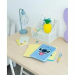 Stitch napló plüss borítóval, gumis pánttal, A/5, 90 lapos, projektoros tollal, Tropical