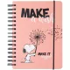 Snoopy bullet journal, napló, spirál, A/5, 90 lapos, Make a wish
