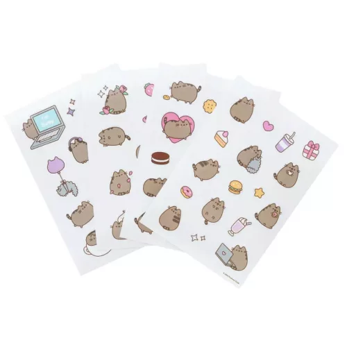 Pusheen cicás matrica, 4 ív (laptophoz, okostelefonhoz, tablethez)