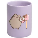 Pusheen cicás kerámia ceruzatartó, 11cm, Moments, lila