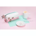 Pusheen cicás tolltartó, neszeszer, beledobálós, szögletes, 20x9x8cm, Rose Collection