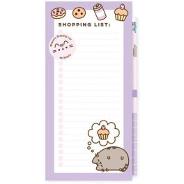   Pusheen cicás notesz, jegyzettömb, 10x21cm, mágneses, Moments, lila
