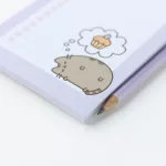 Pusheen cicás notesz, jegyzettömb, 10x21cm, mágneses, Moments, lila