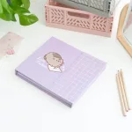 Pusheen cicás jegyzettömb készletjelölőcímkékkel, heti tervezővel, Moments, lila