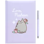 Pusheen cicás notesz tollal, A/5, díszdobozban, Moments, lila