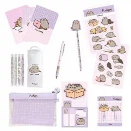   Pusheen cicás írószer szett cipzáras tasakban, Moments, lila