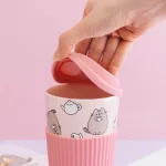 Pusheen cicás kerámia pohár tetővel, 400ml, Moments