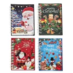 Karácsonyi notesz, spirál, 8x10,5cm, vonalas, 4 féle