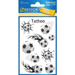 Tetoválás matrica szett, focilabdák 7,5x12cm
