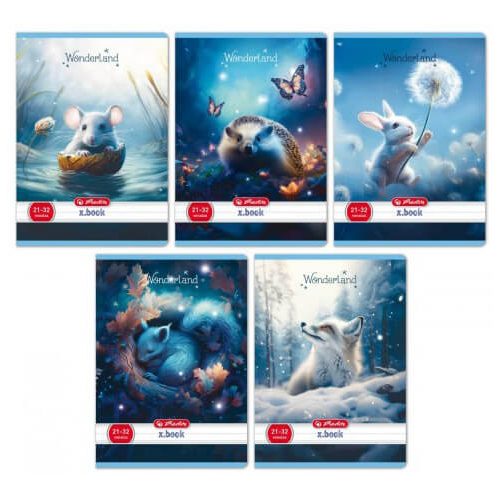 Herlitz tűzött füzet A/5, 32 lap vonalas, Wonderland, többféle