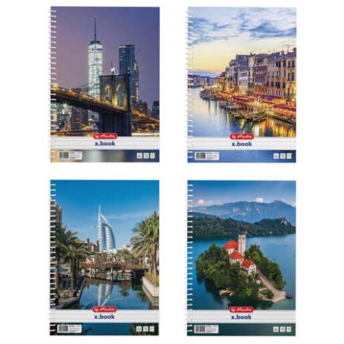 Herlitz spirál füzet A/4, vonalas, 70 lapos, City, többféle