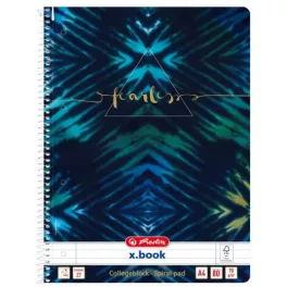   Herlitz spirál füzet A/4, vonalas, 80 lapos, Batik Fearless, kék-zöld