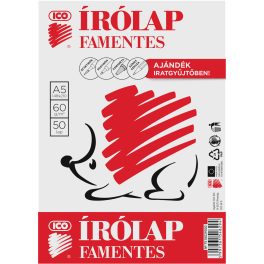 Írólap A/5, famentes, 50 lap/csomag, ICO Süni