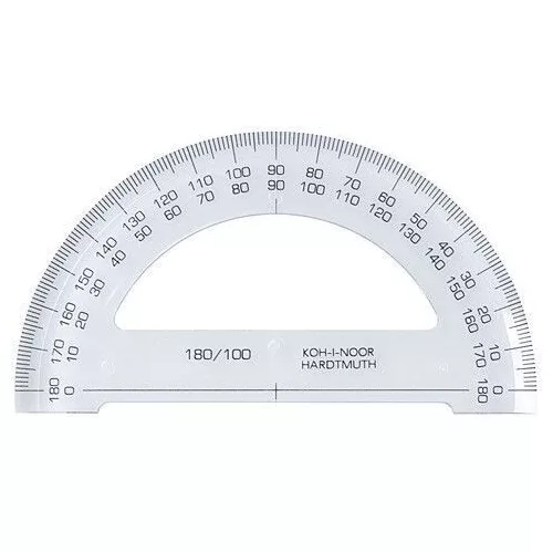 Szögmérő, 180°, átlátszó, Koh-I-Noor