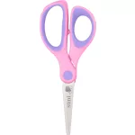 Olló, hegyes végű, ergonomikus, gumirozott markolat, Süni
