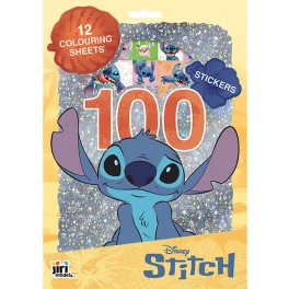   100 matrica kifestő lapokkal, 12 színezhető lap + matricák, Lilo & Stitch
