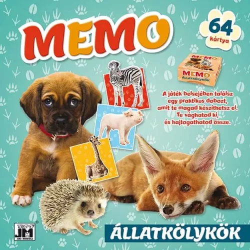 Memóriajáték füzetben, 21x21cm, Kölykök
