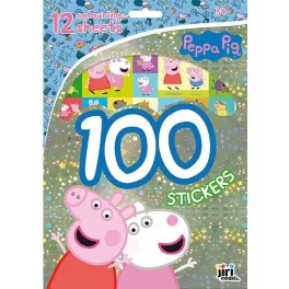   100 matrica kifestő lapokkal, 12 színezhető lap + matricák, Peppa malac
