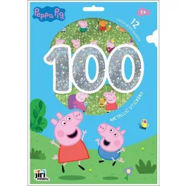   100 fémes matrica kifestő lapokkal, 12 színezhető lap + matricák, Peppa malac