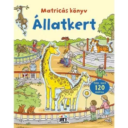   Matricás könyv, 22x28cm, 16 oldal+8 oldal matrica, Állatkert