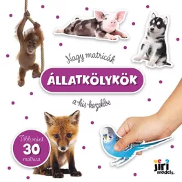   Nagy matricák kis kezeknek matricás füzet, 20x20cm, 16 oldal+4 lap matrica, Állatkölykök